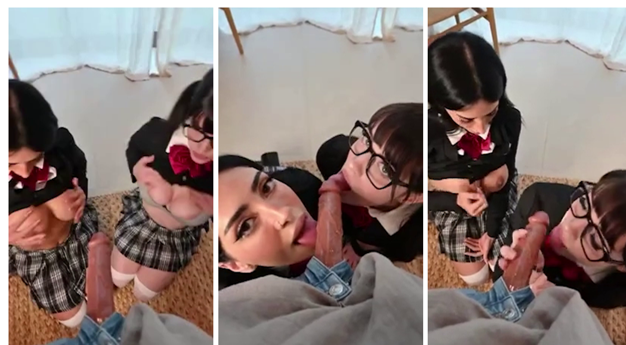 Soogsx Schoolgirls Double Blowjob Video