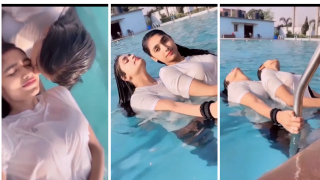 Aina Asif With Friend In Pool Video