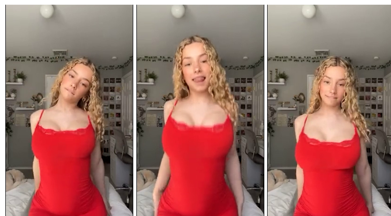 Kira Pregiato Red Dress Boobs Play & Bouncing Onlyfans