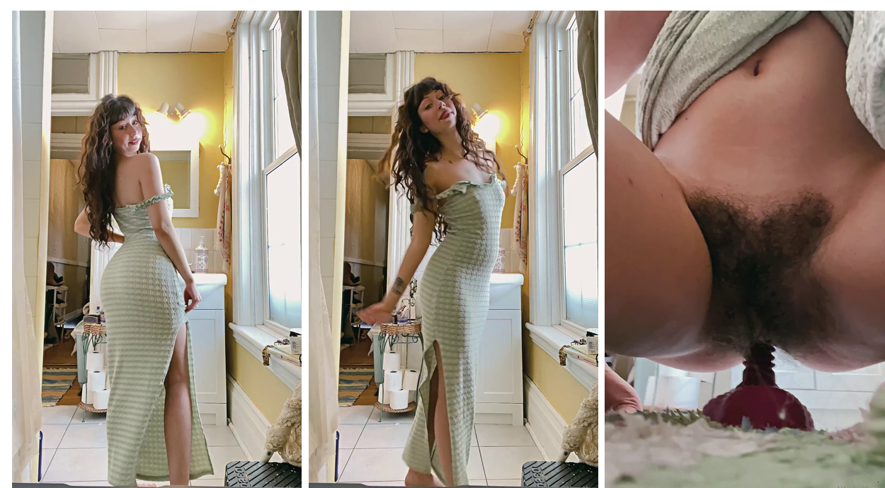 Lilgigibelle Fuckmachine Drilling Her Hairy Cunt Onlyfans