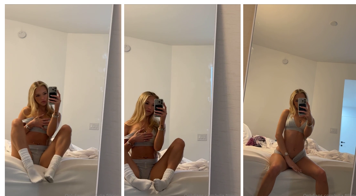 Julia Filippo Teasing Playing Her Tits And Pussy On Bed Onlyfans