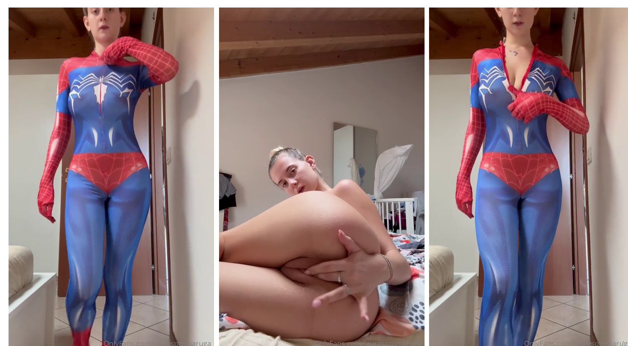 Laura Sommaruga Spider Girl Stripping Her Cloths And Finger Pussy Onlyfans
